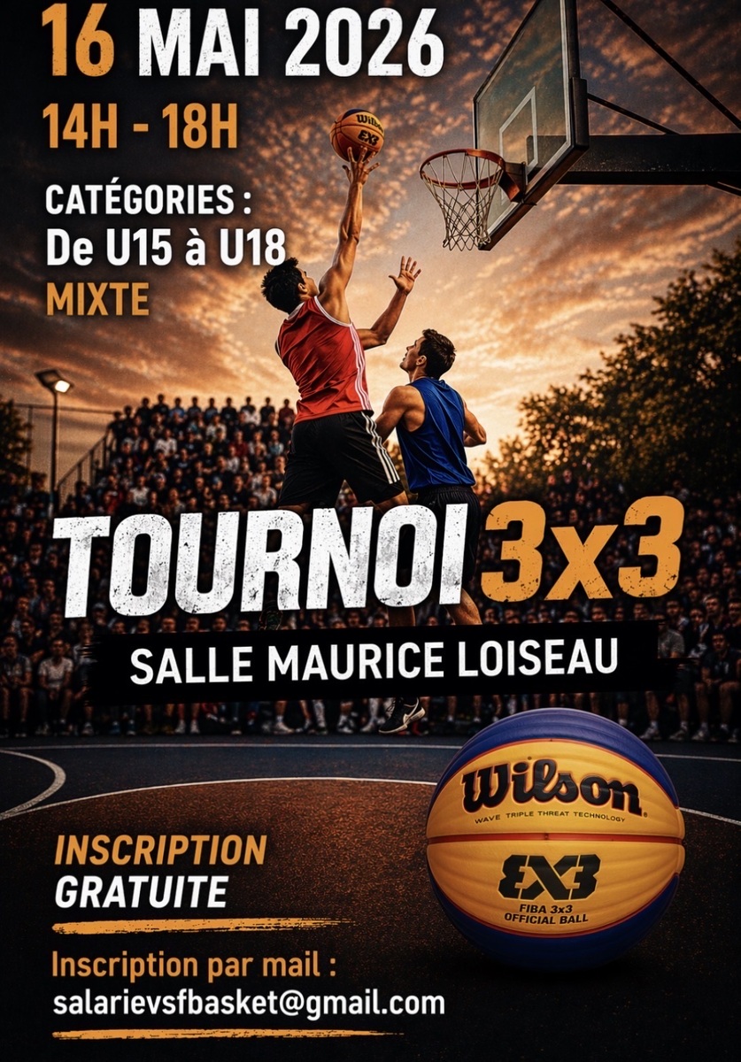 Tournoi 3x3 le 16 Mai 2026