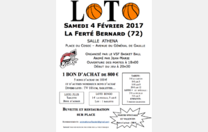 LOTO VSF BASKET - SAMEDI 4 FEVRIER