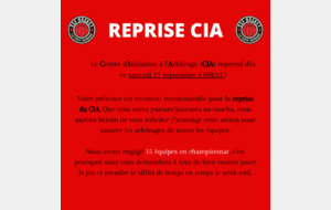 Reprise du CIA ce samedi 17 septembre