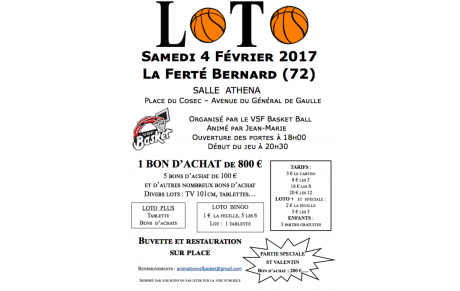 LOTO VSF BASKET - SAMEDI 4 FEVRIER