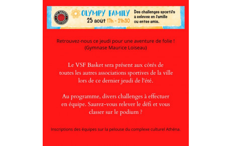 Olympy Family, les jeudis de l’été 25/08