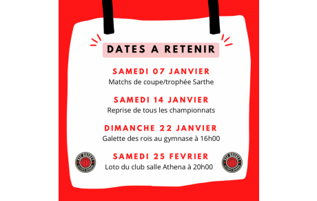Dates à retenir