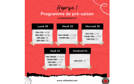 Programme semaine du 28/08
